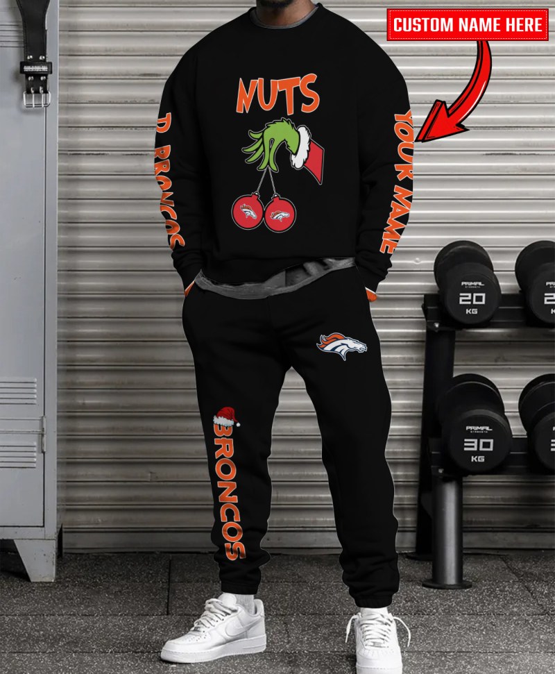 Denver Broncos Christmas Sweatshirt and Sweatpants Combo