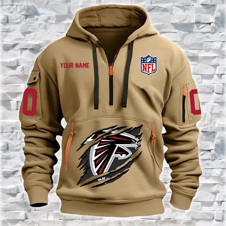 Atlanta Falcons Quarter Zip Hoodie Back View