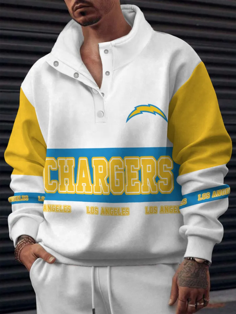 Los Angeles Chargers Casual Colorful Stand Collar Sweatshirt