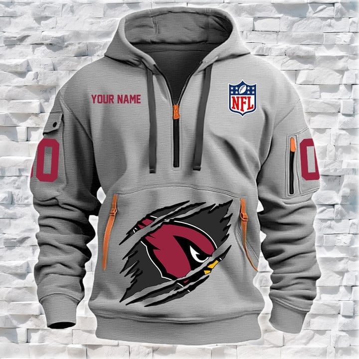 Arizona Cardinals Quarter Zip Hoodie Front View