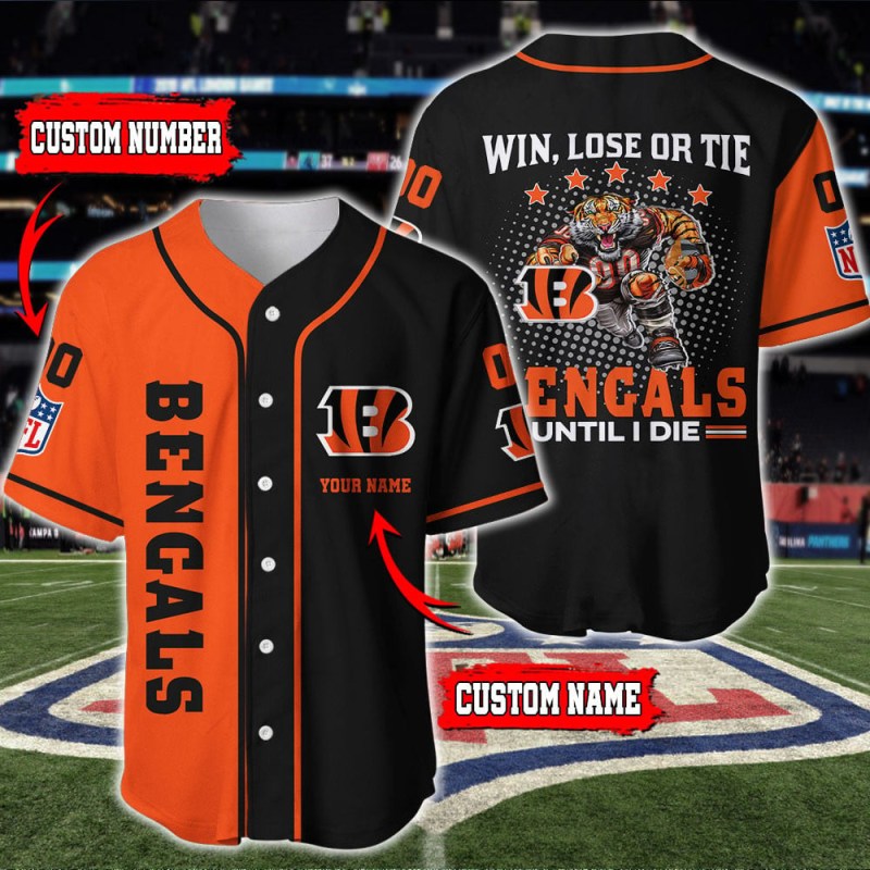 Cincinnati Bengals Personalized Baseball Jersey