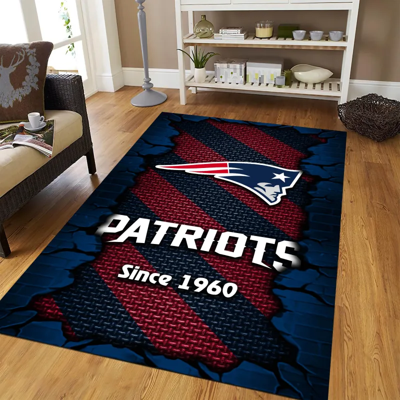 New England Patriots Football Team Living Room Rug