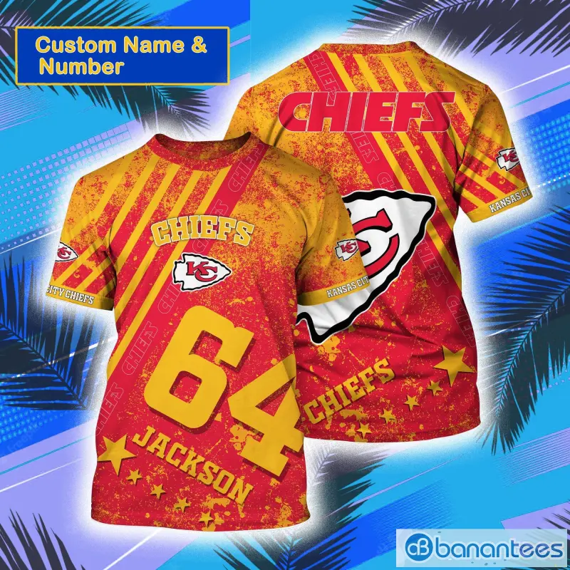 Kansas City Chiefs NFL Custom Name And Number All Over Print 3D T-Shirt