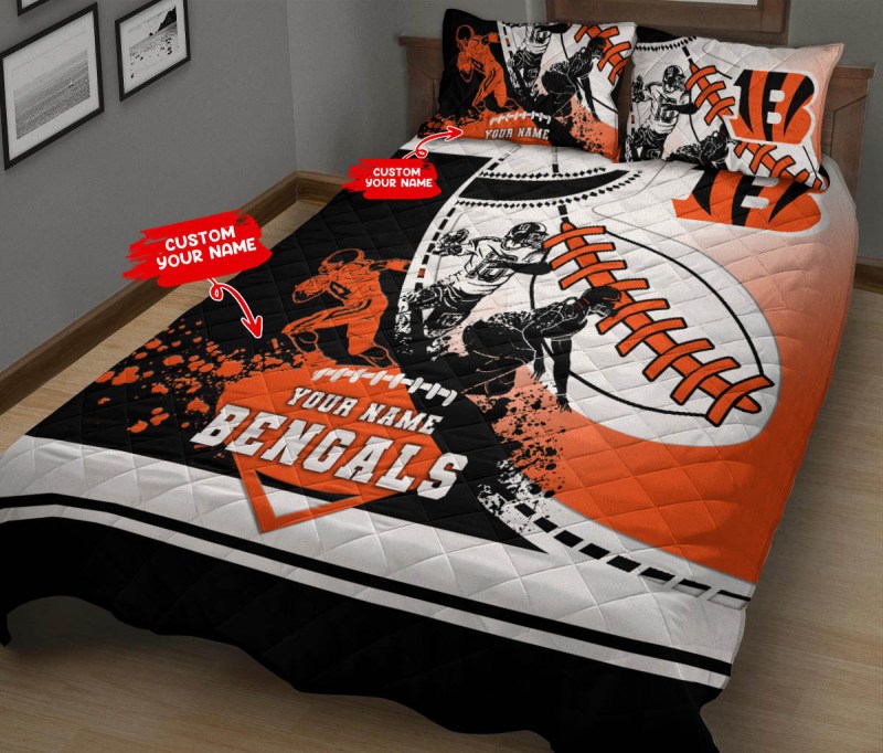 Cincinnati Bengals Personalized Quilt Set