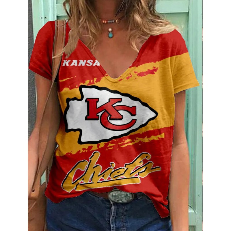 Kansas City Chiefs V-neck Women T-shirt