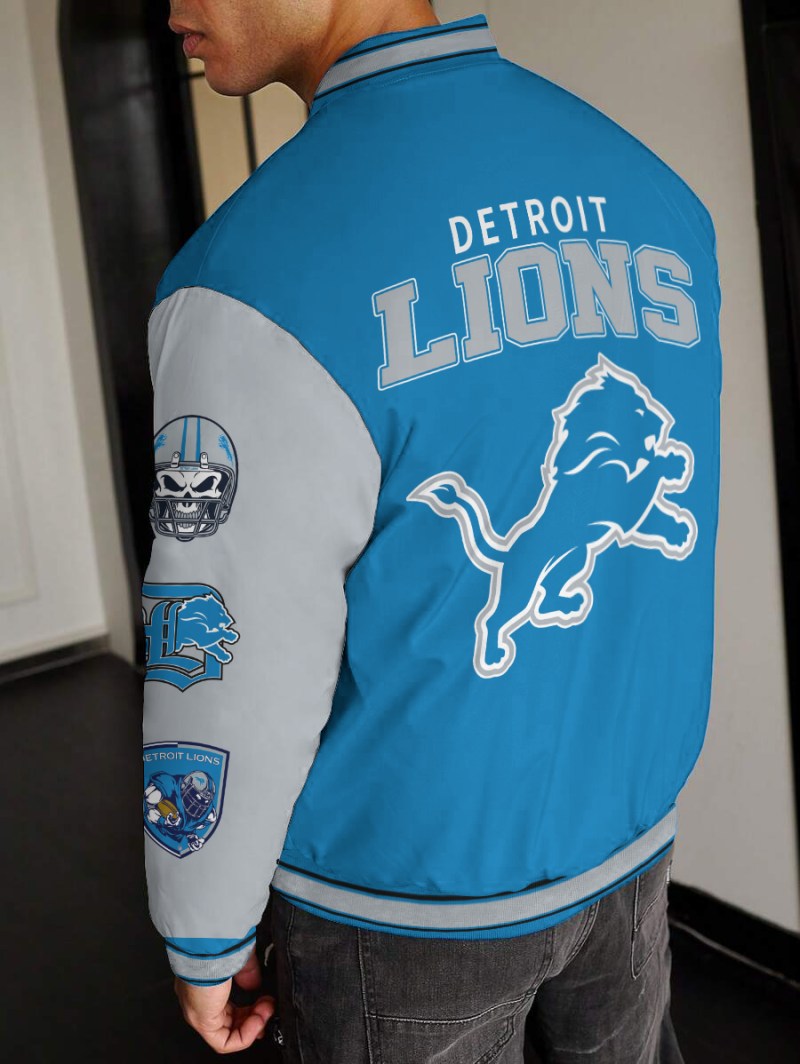Detroit Lions Varsity Jacket Back View