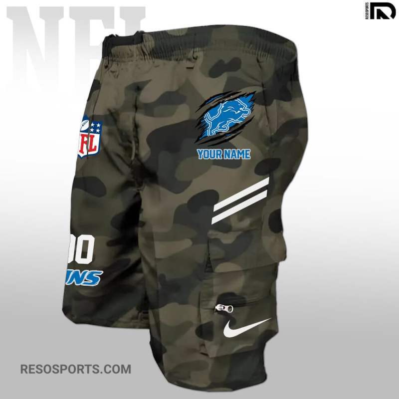 Detroit Lions Personalized Multi-Pockets Men Shorts