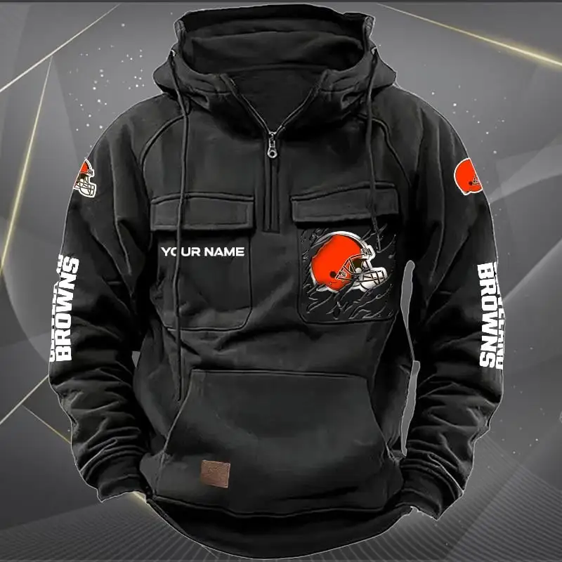 Cleveland Browns Multi-Pockets Zip Hoodie
