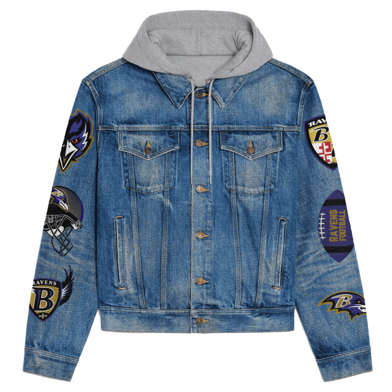 Baltimore Ravens Hooded Denim Jacket Details