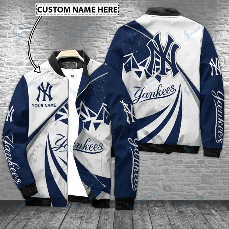 New York Yankees Personalized Bomber Jacket Front