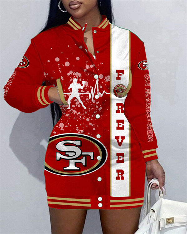 San Francisco 49ers Women Button Down Jacket Dress