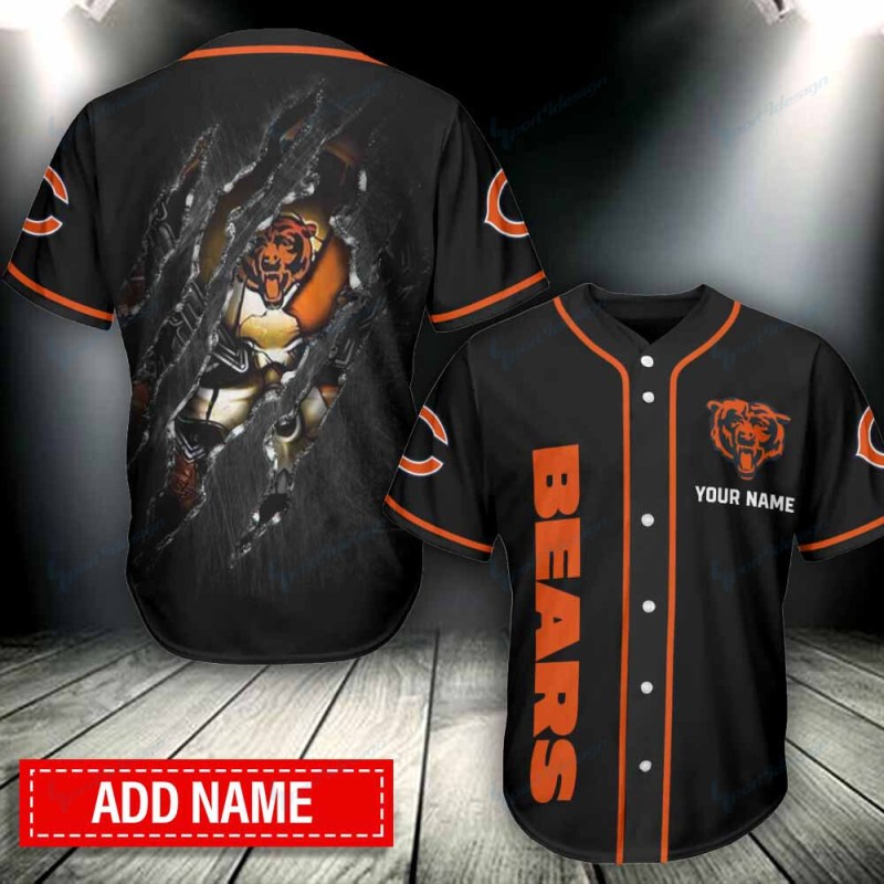 Chicago Bears Personalized Baseball Jersey