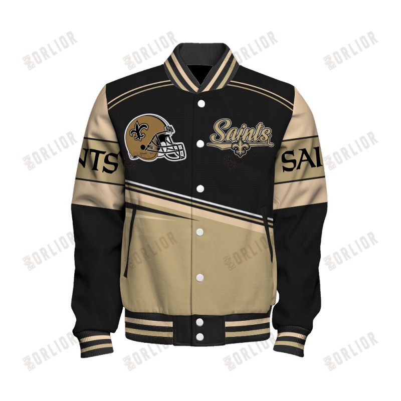 New Orleans Saints Varsity Jacket Back View