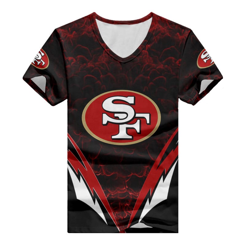 San Francisco 49ers Personalized Summer V-neck T-shirt
