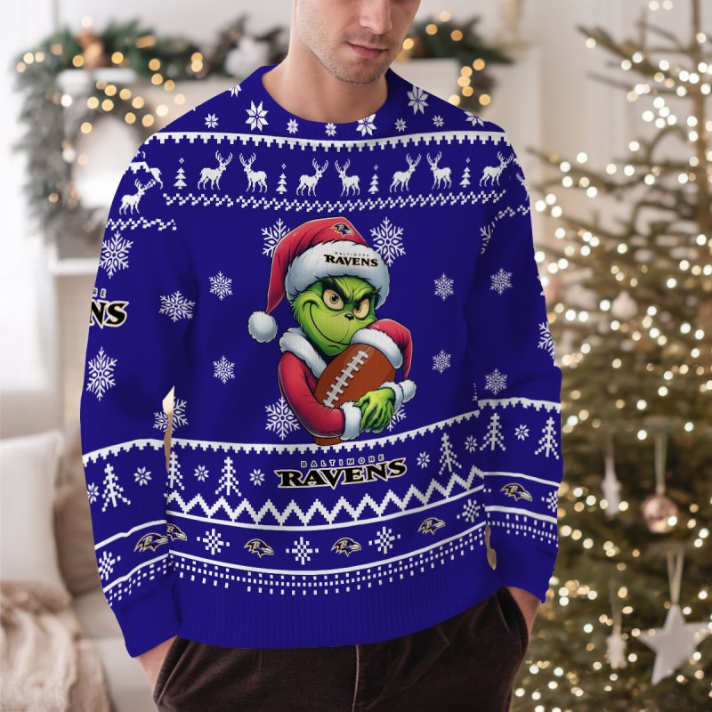Baltimore Ravens Ugly Christmas Sweater Outdoor 1