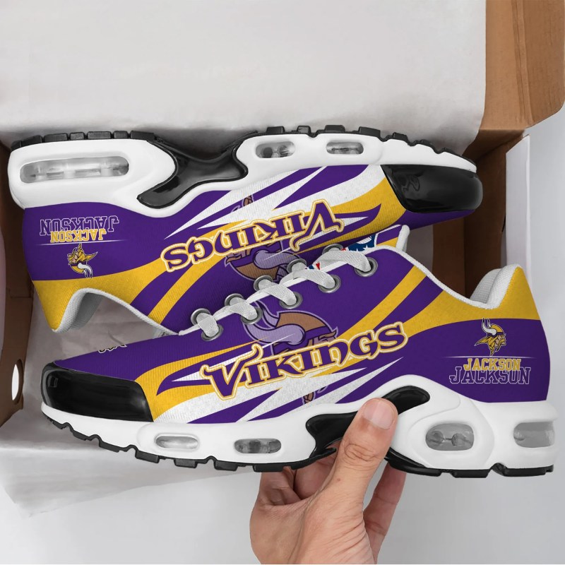 Minnesota Vikings Personalized Plus T-N Youth Sneakers - Side View