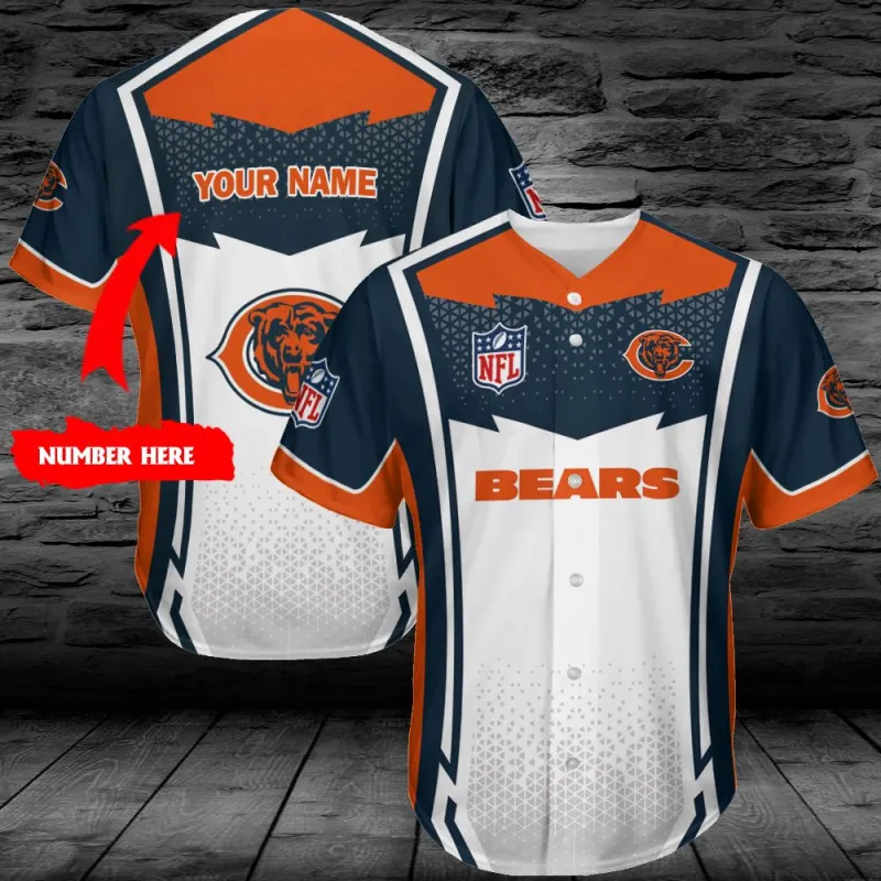 Chicago Bears Personalized Baseball Jersey