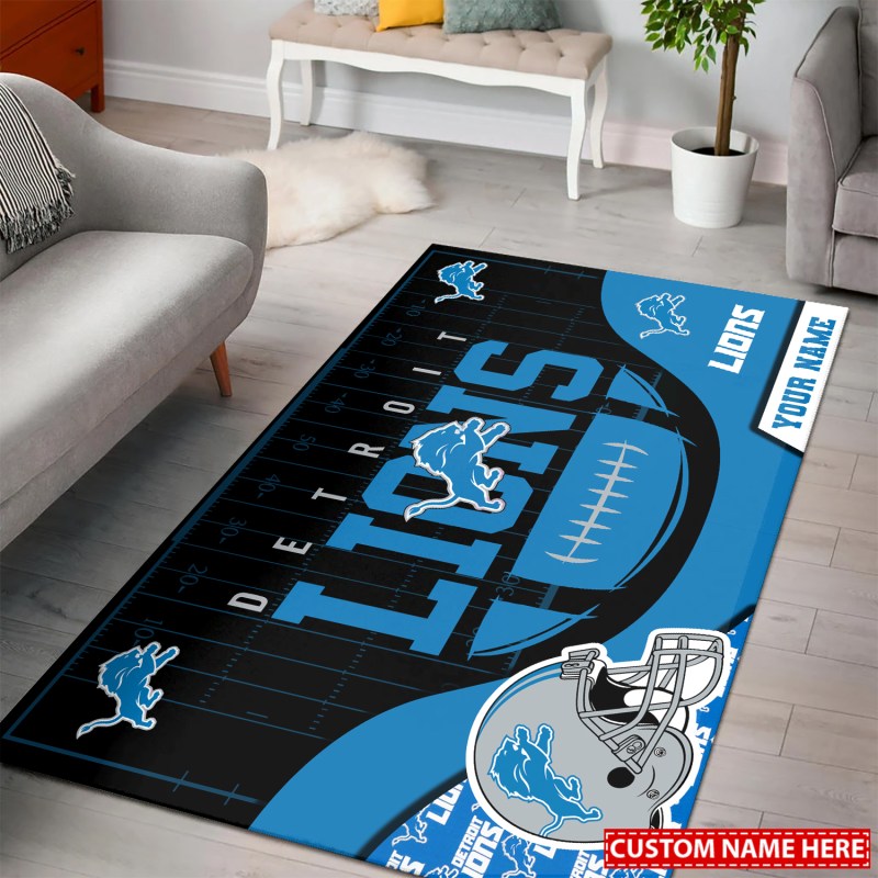Detroit Lions Personalized Rectangle Rug