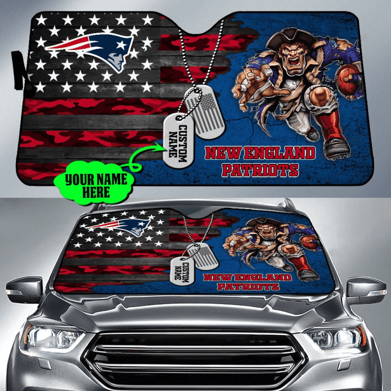 New England Patriots Personalized Auto Sun Shade