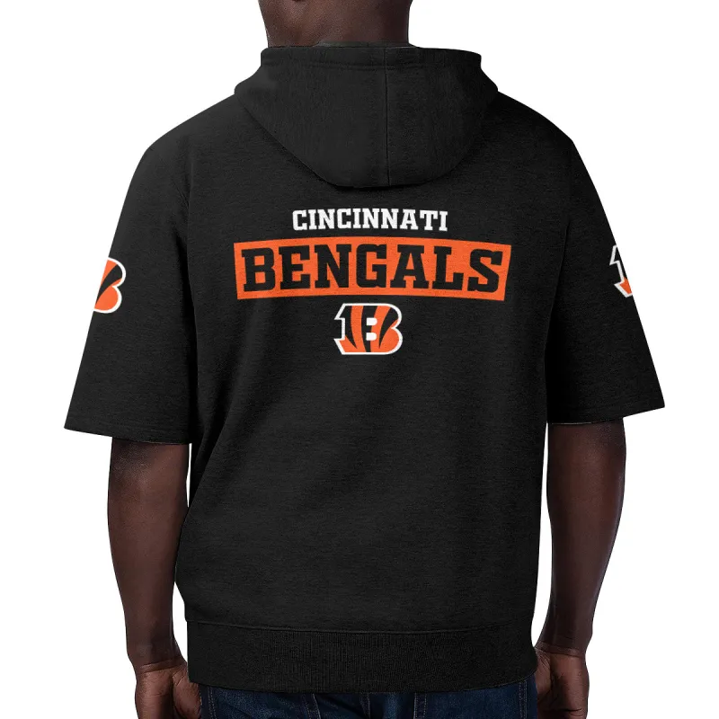 Cincinnati Bengals Short Sleeve Hoodie Back View
