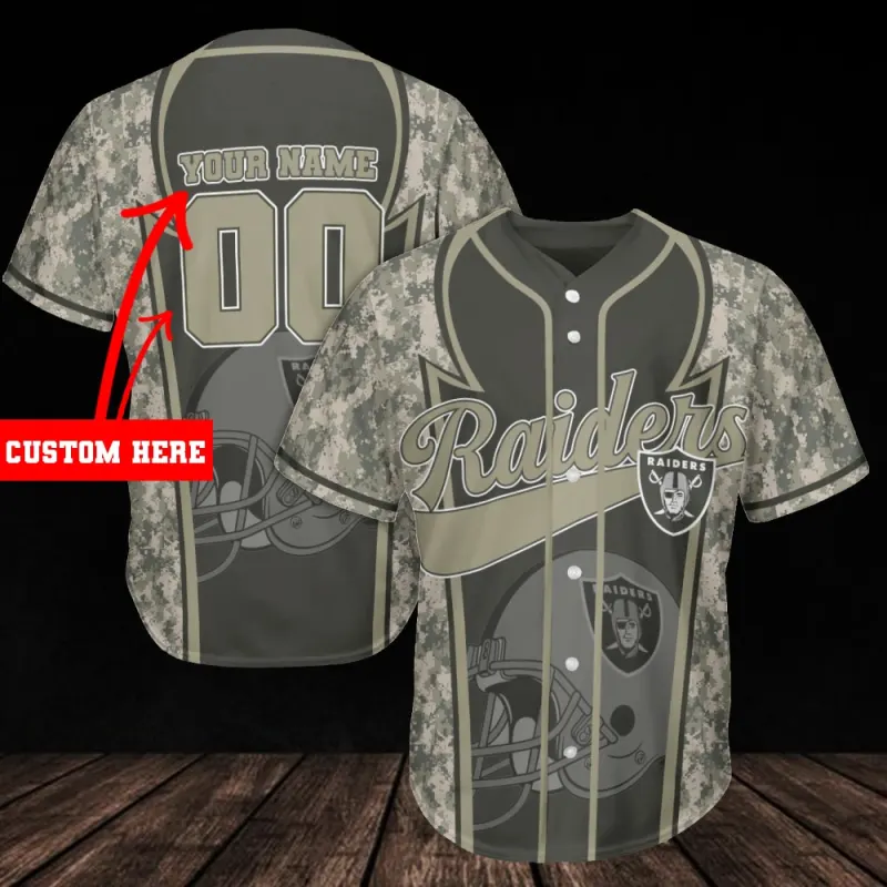 Las Vegas Raiders Personalized Baseball Jersey