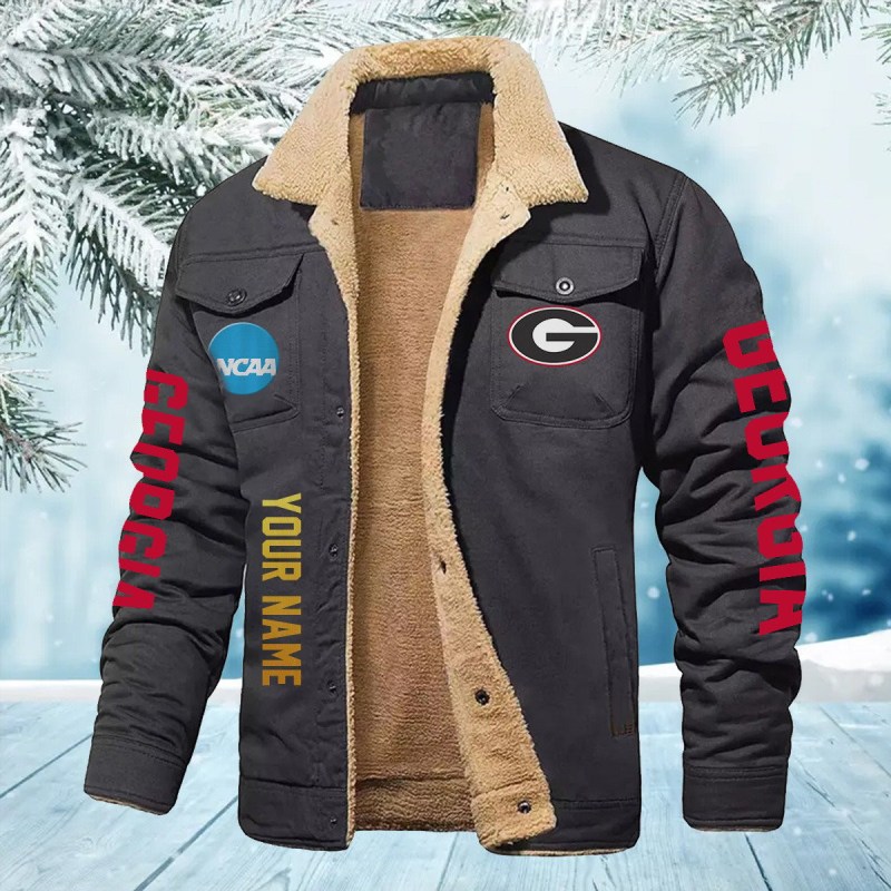 High-Quality Metal Zippers on Georgia Bulldogs Jacket