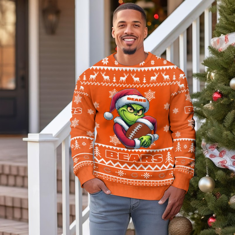 Chicago Bears Ugly Christmas Sweater Outdoor View 3