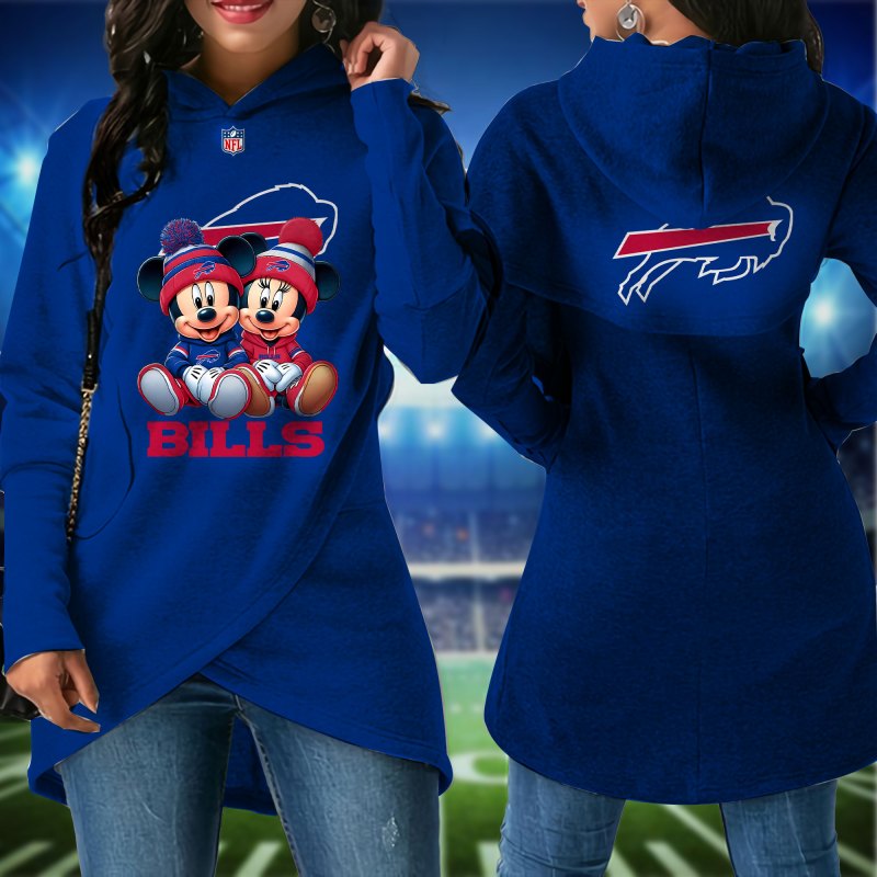 Buffalo Bills Women's Irregular Hoodie Back
