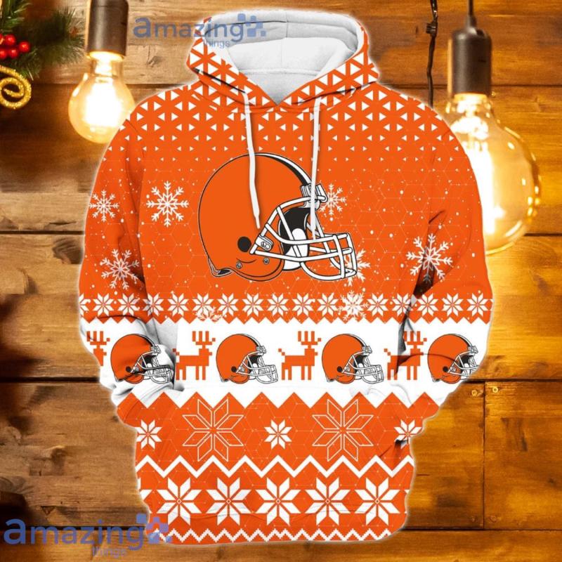 Cleveland Browns Christmas Hoodie Side View