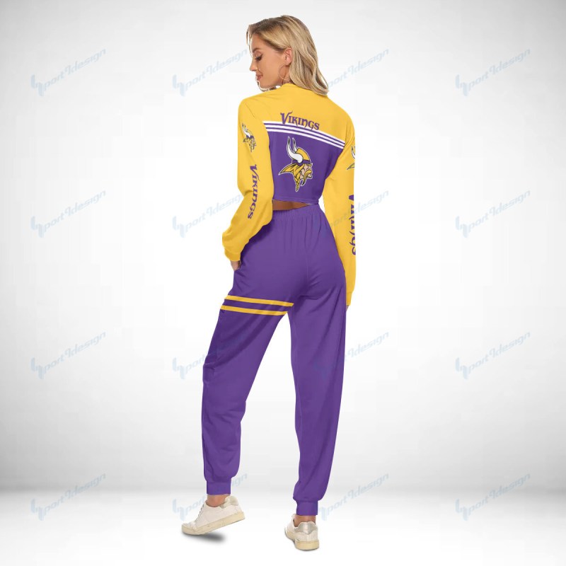 Minnesota Vikings Crop Sweatshirt Suit different angle