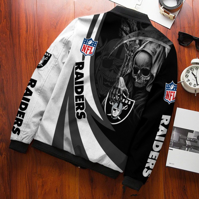 Las Vegas Raiders Bomber Jacket Side View