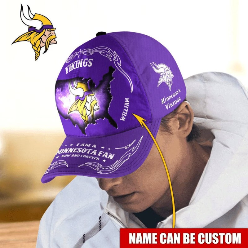 Custom Name Minnesota Vikings Baseball Cap