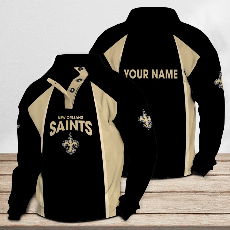 New Orleans Saints Casual Colorful Stand Collar Sweatshirt