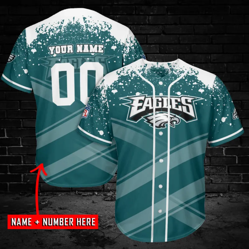 Philadelphia Eagles Personalized Baseball Jersey