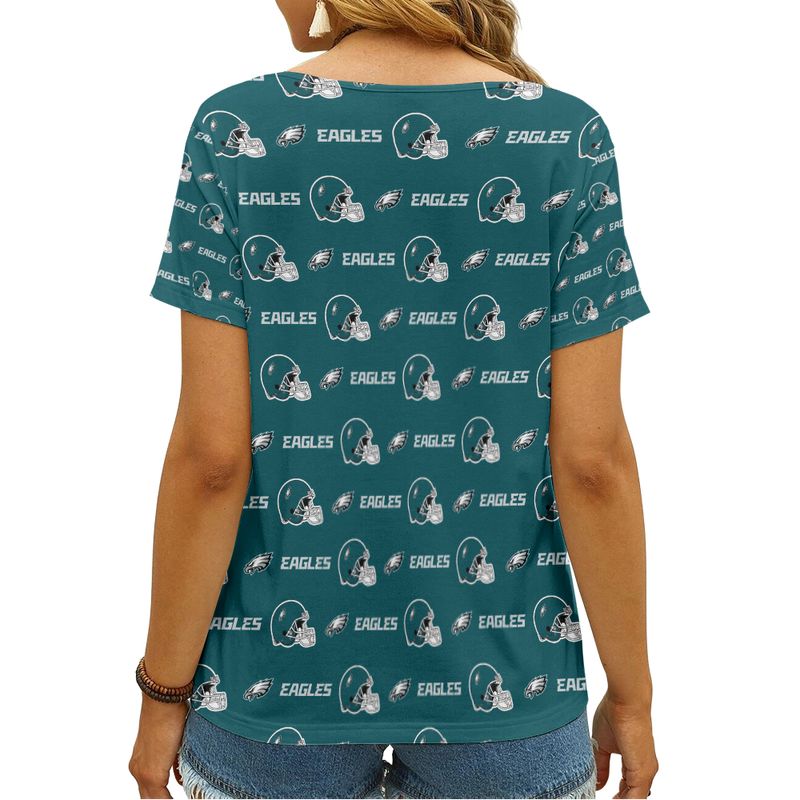 Philadelphia Eagles Women's V-Neck T-Shirt Image 2