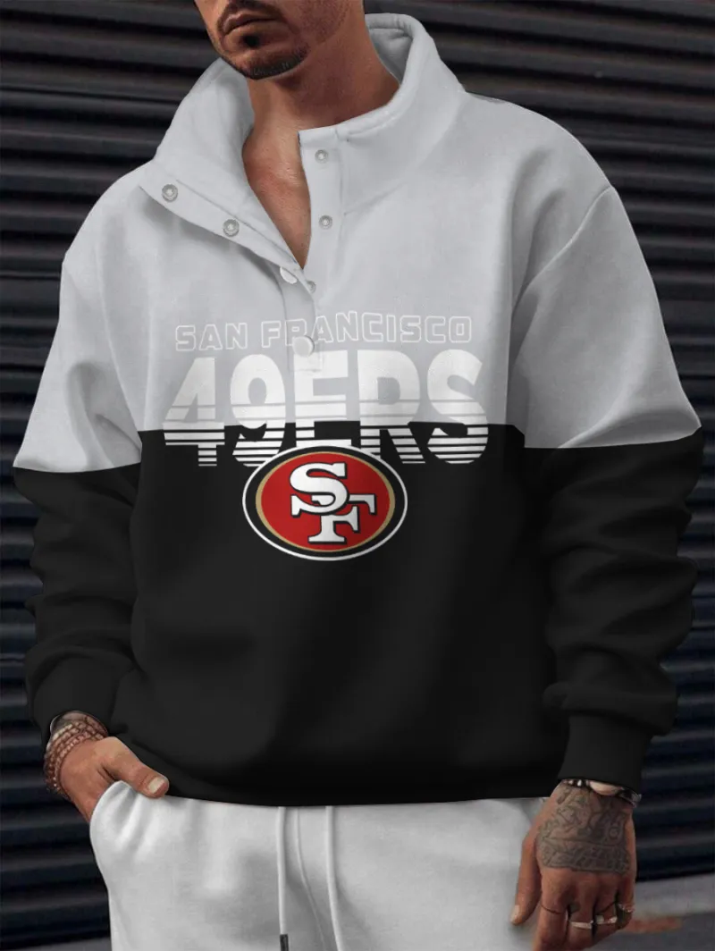 San Francisco 49ers Casual Colorful Stand Collar Sweatshirt