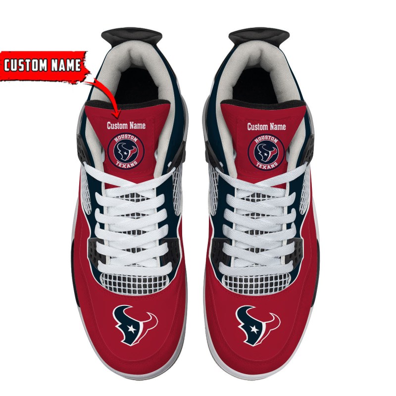 Houston Texans Personalized AJ4 Sneaker Side View