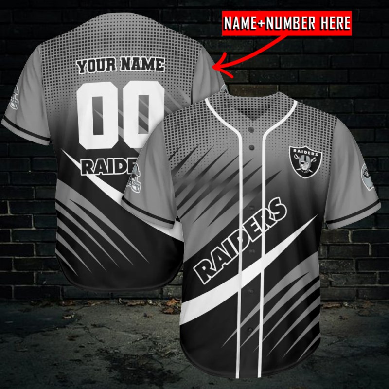 Las Vegas Raiders Personalized Baseball Jersey