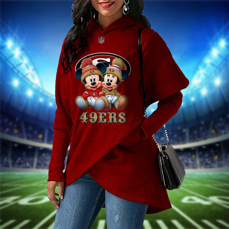 San Francisco 49ers Mickey Limited Edition Women Irregular Hoodie