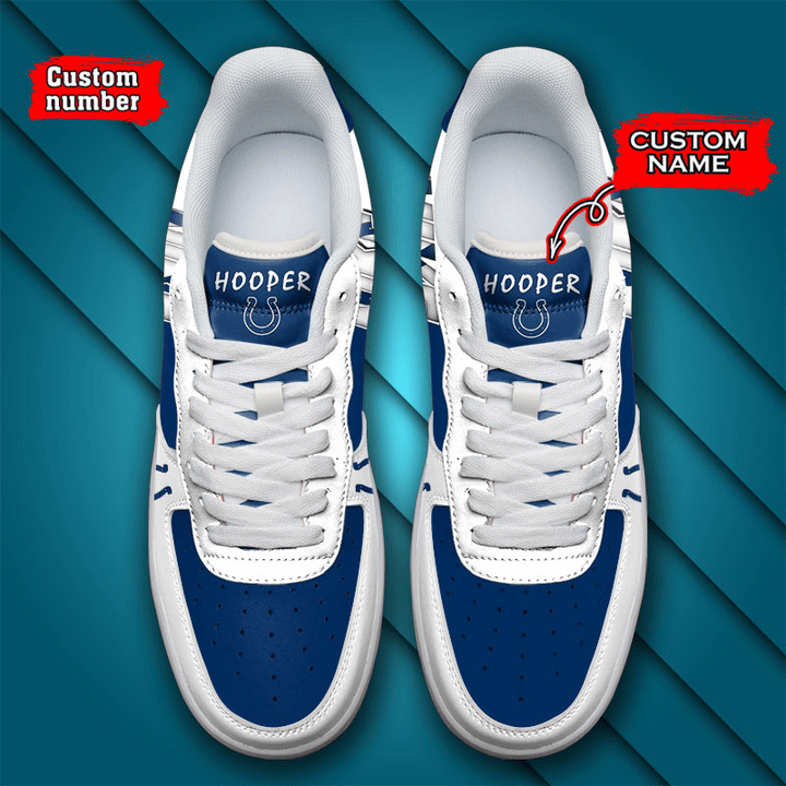 Custom Air Force 1 Sneakers for Colts Fans