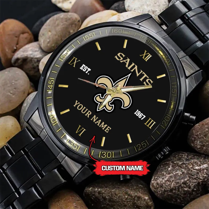 New Orleans Saints Black Fashion Watch Dial