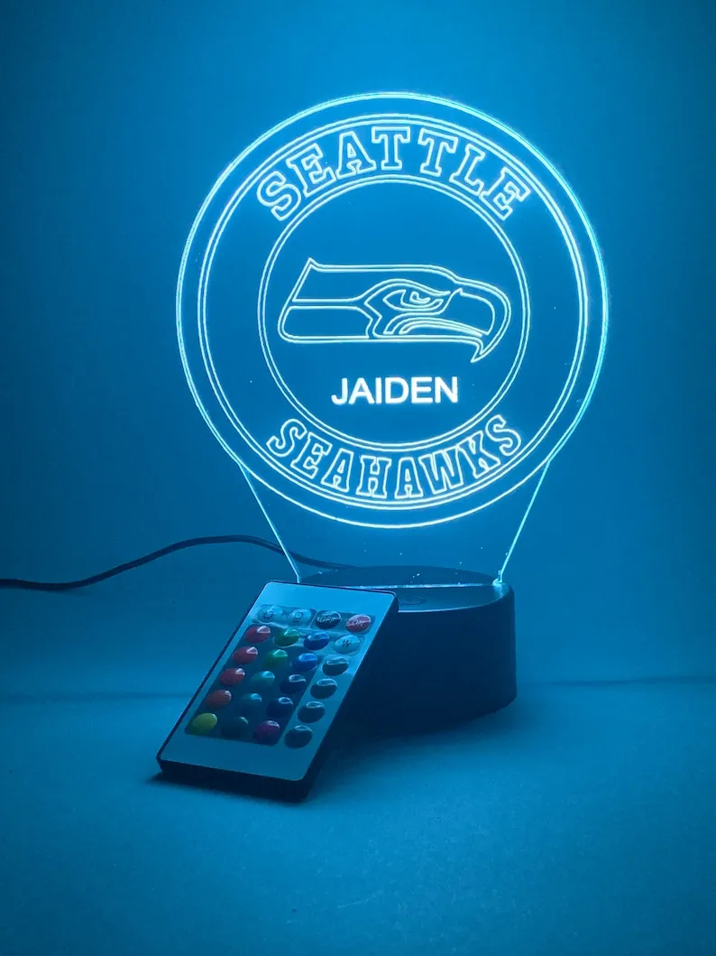 Seattle Seahawks 3D Lamp - Color Options