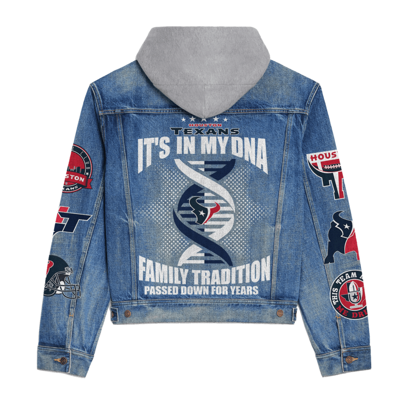 Houston Texans Hooded Denim Jacket Side View
