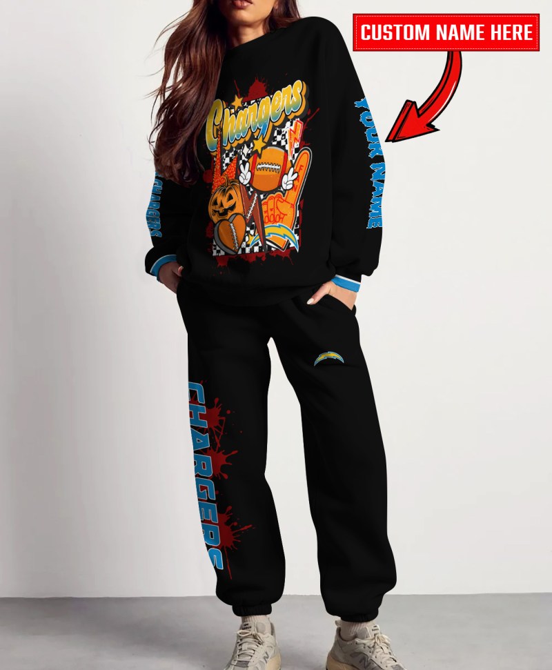 Los Angeles Chargers Halloween Collection Unisex Sweatshirt And Sweatpants Set