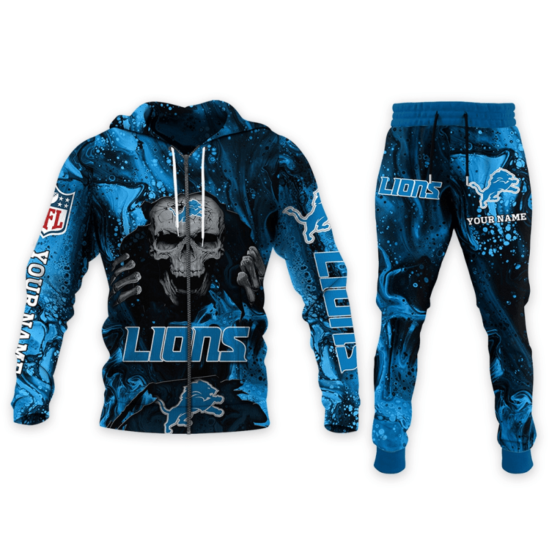 Detroit Lions Personalized Hoodie and Joggers