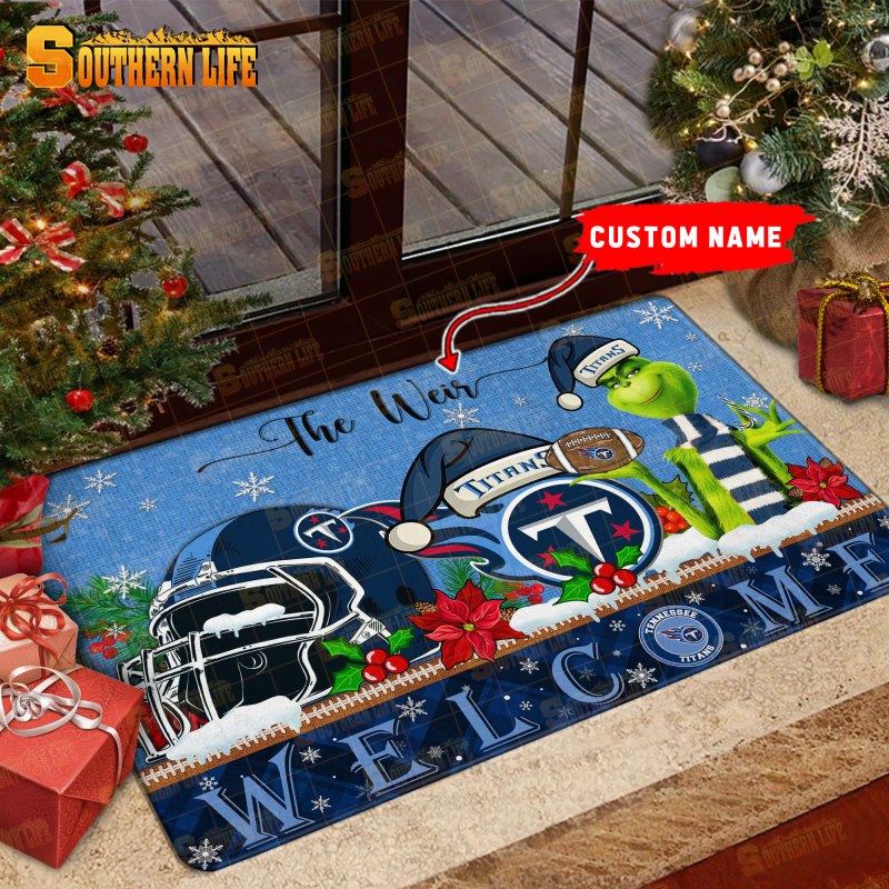 Personalized Tennessee Titans Christmas Doormat