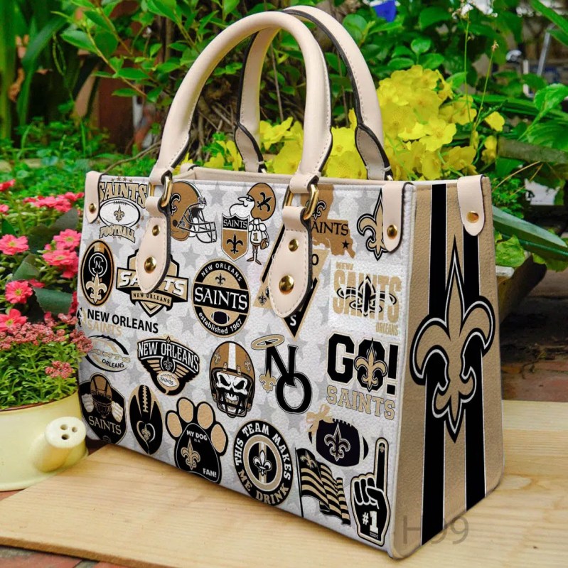 New Orleans Saints Leather Hand Bag