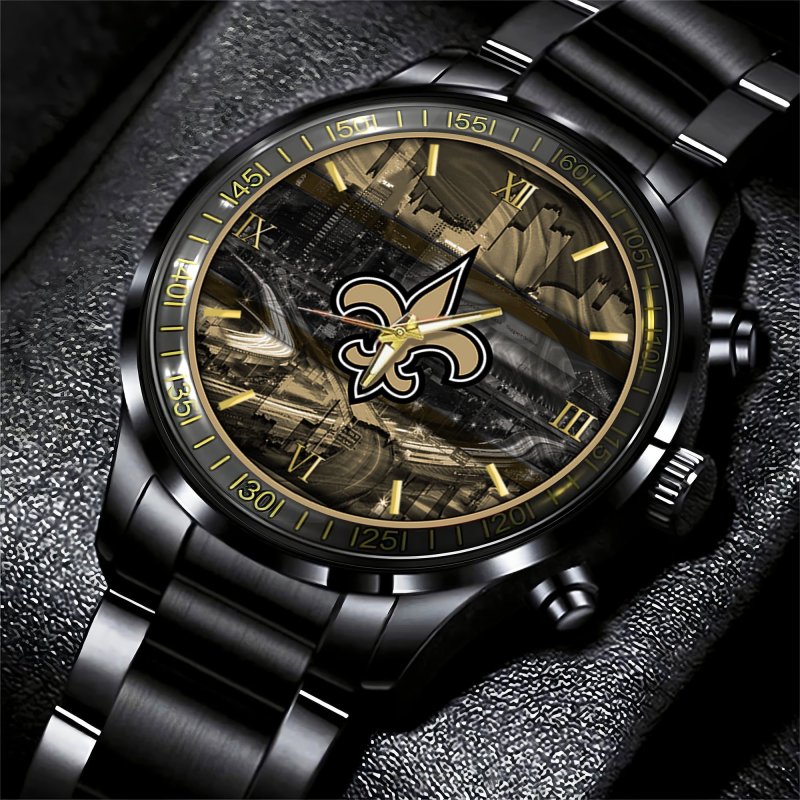 New Orleans Saints Black Fashion Watch