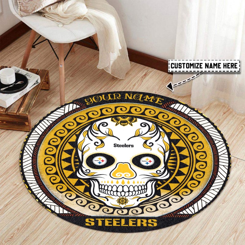 Pittsburgh Steelers Personalized Round Rug image 2