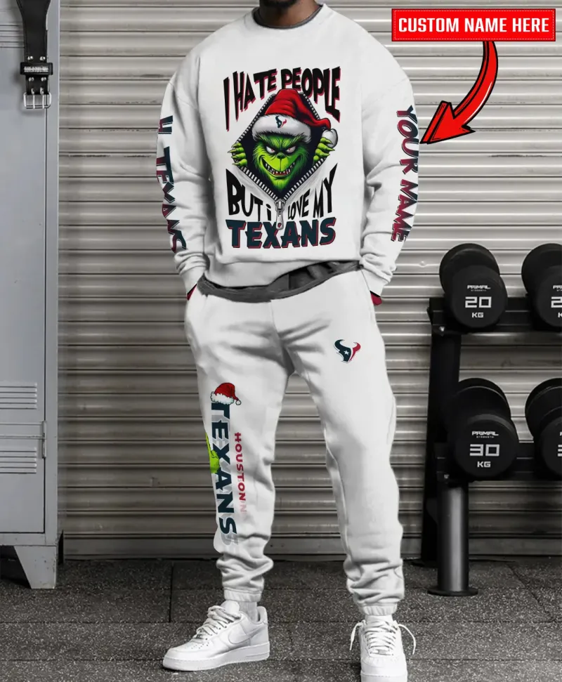 Houston Texans Combo Unisex Sweatshirt and Sweatpants - Christmas Collection